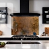Distressed Copper Glass Splashback