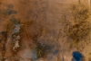 Distressed Copper Glass Splashback