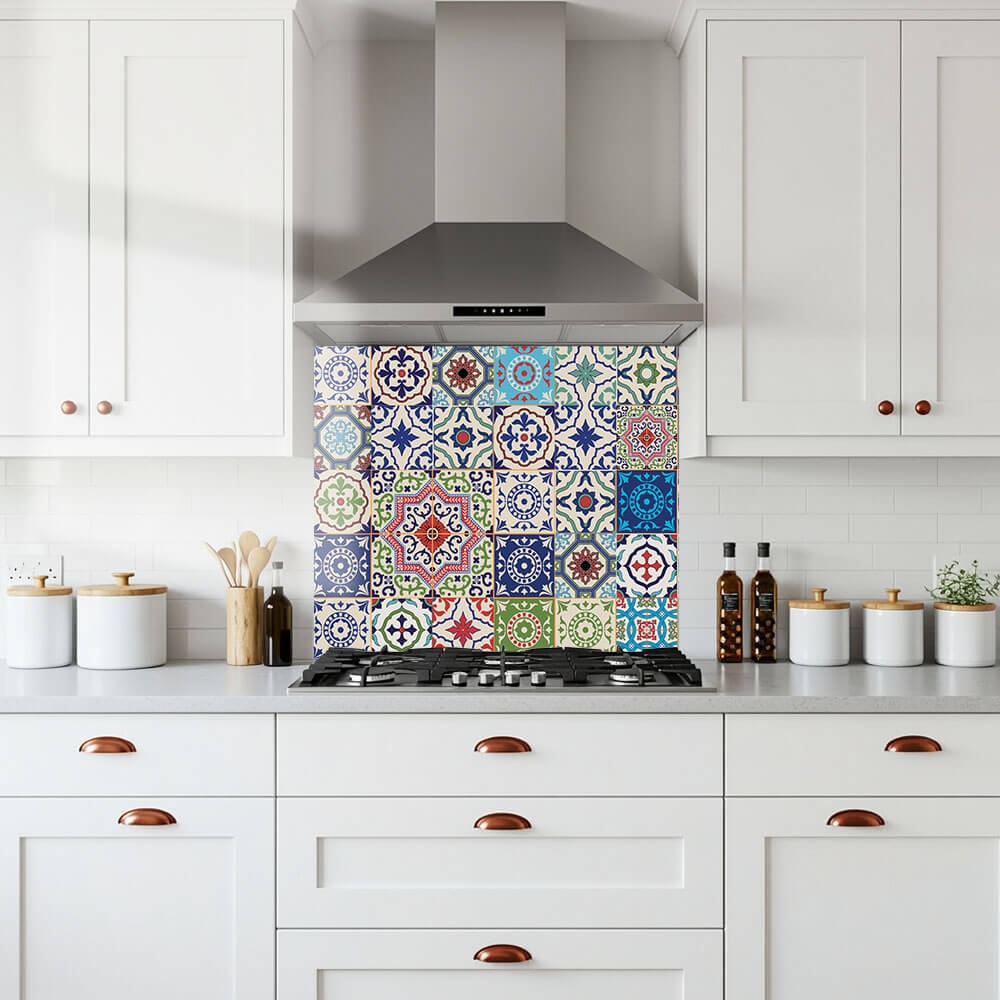 Moroccan Tiles Glass Splashback