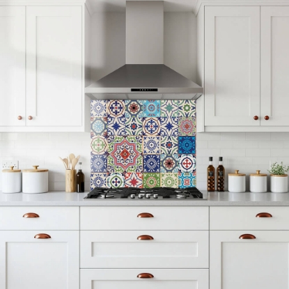 Moroccan Tiles Glass Splashback
