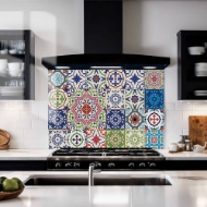 Moroccan Tiles Glass Splashback