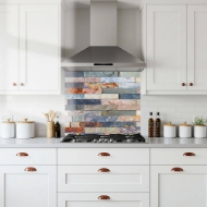 Stacked Stone Glass Splashback