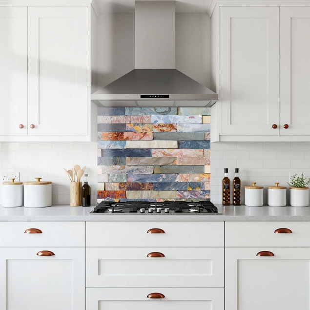Stacked Stone Glass Splashback Stacked Stone Glass Splashback