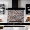 Antique Cement Tile Glass Splashback
