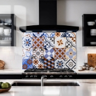 Multi Encaustic Tile Splashback