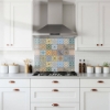 Mixed Tile Print Glass Splashback