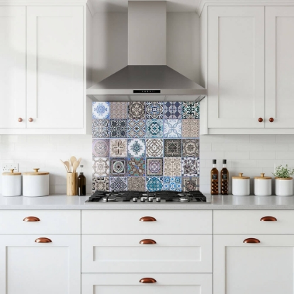 Scarf Print Glass Splashback