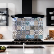 Scarf Print Glass Splashback