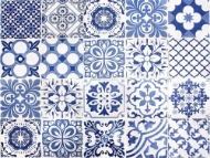 Sea Blue Tile Glass Splashback