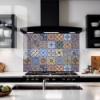 Mediterranean Tiles Glass Splashback