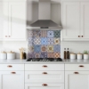 Mediterranean Tiles Glass Splashback