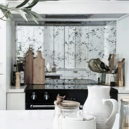 Antique Silver Mirror Splashback