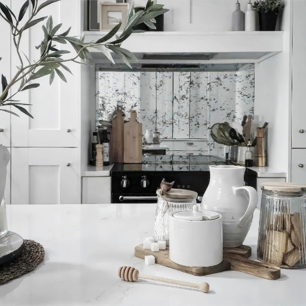 Antique Silver Mirror Splashback
