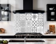 Sketch Tile Glass Splashback