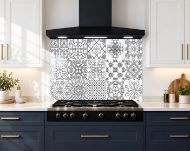 Picture of Sketch Tile Glass Splashback