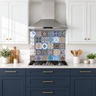 Picture of Scarf Print Tiles Glass Splashback