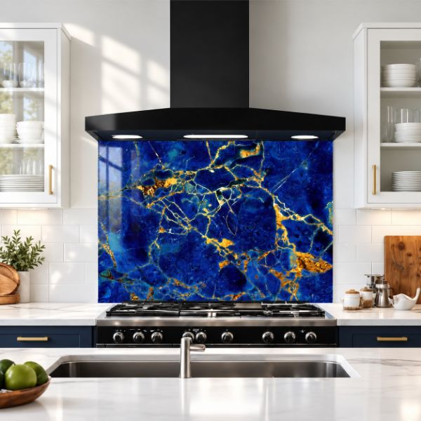 Navy & Gold Stone Splashback